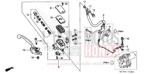 MAITRE-CYLINDRE FREIN AV. (VFR800A) VFR800A2 de 2002